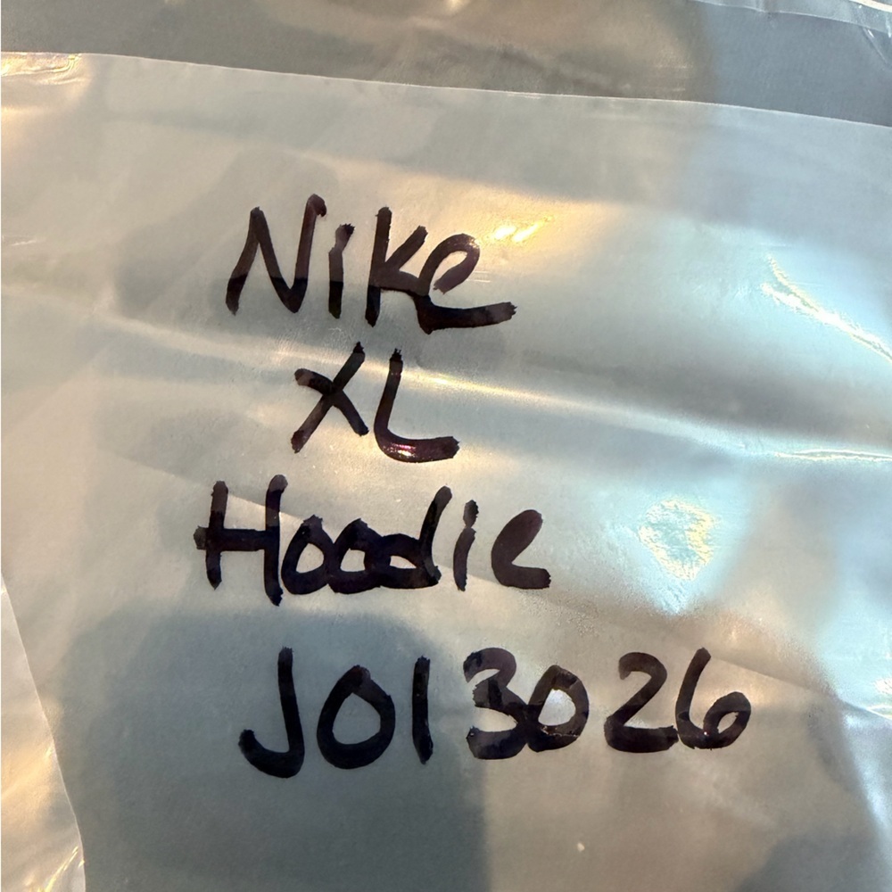 Nike Black Full Zip Hoodie Fleece Lined Swoosh Logo | XL - Picture 9 of 9